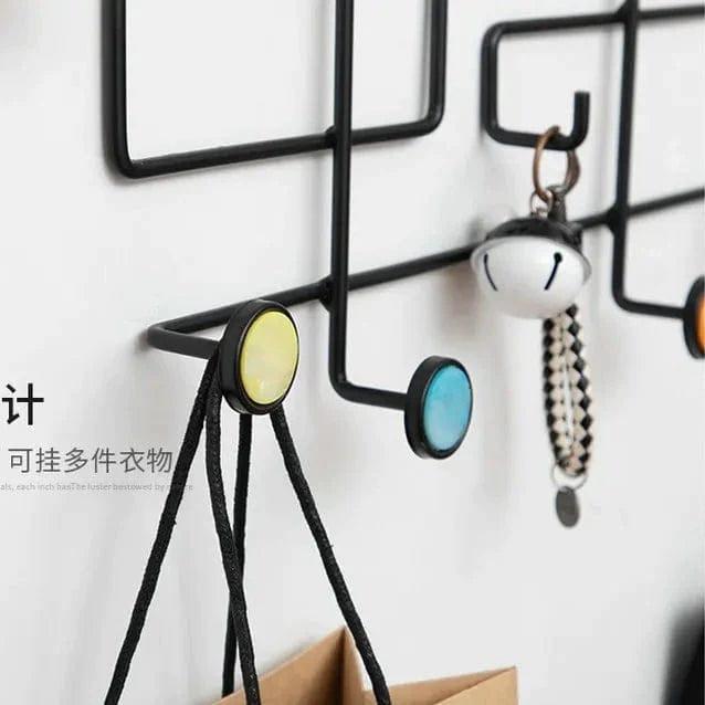 Nordic Style Clothes Rack, 6 Dots Iron Cast Wall Hooks Hanger, Antique Finish Metal Clothes Hanging Rack Nordic Style Clothes Rack, 6 Dots Iron Cast Wall Hooks Hanger, Antique Finish Metal Clothes Hanging Rack